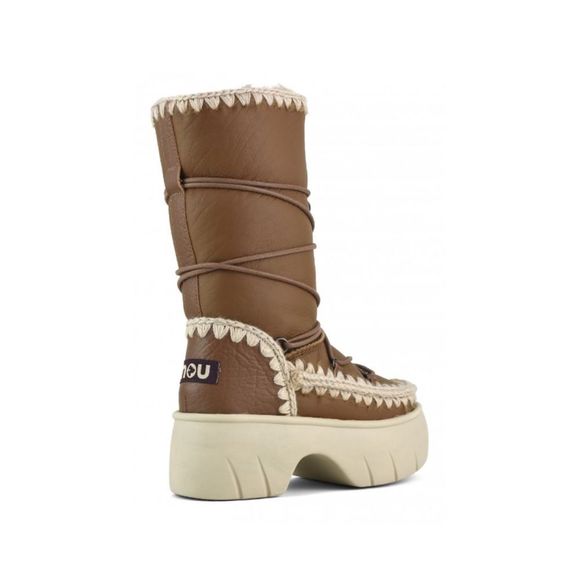 Free People x Mou Lunar Landing Fur Sheepskin Shearling Eskimo Snow Boots Cognac - Picture 9 of 16